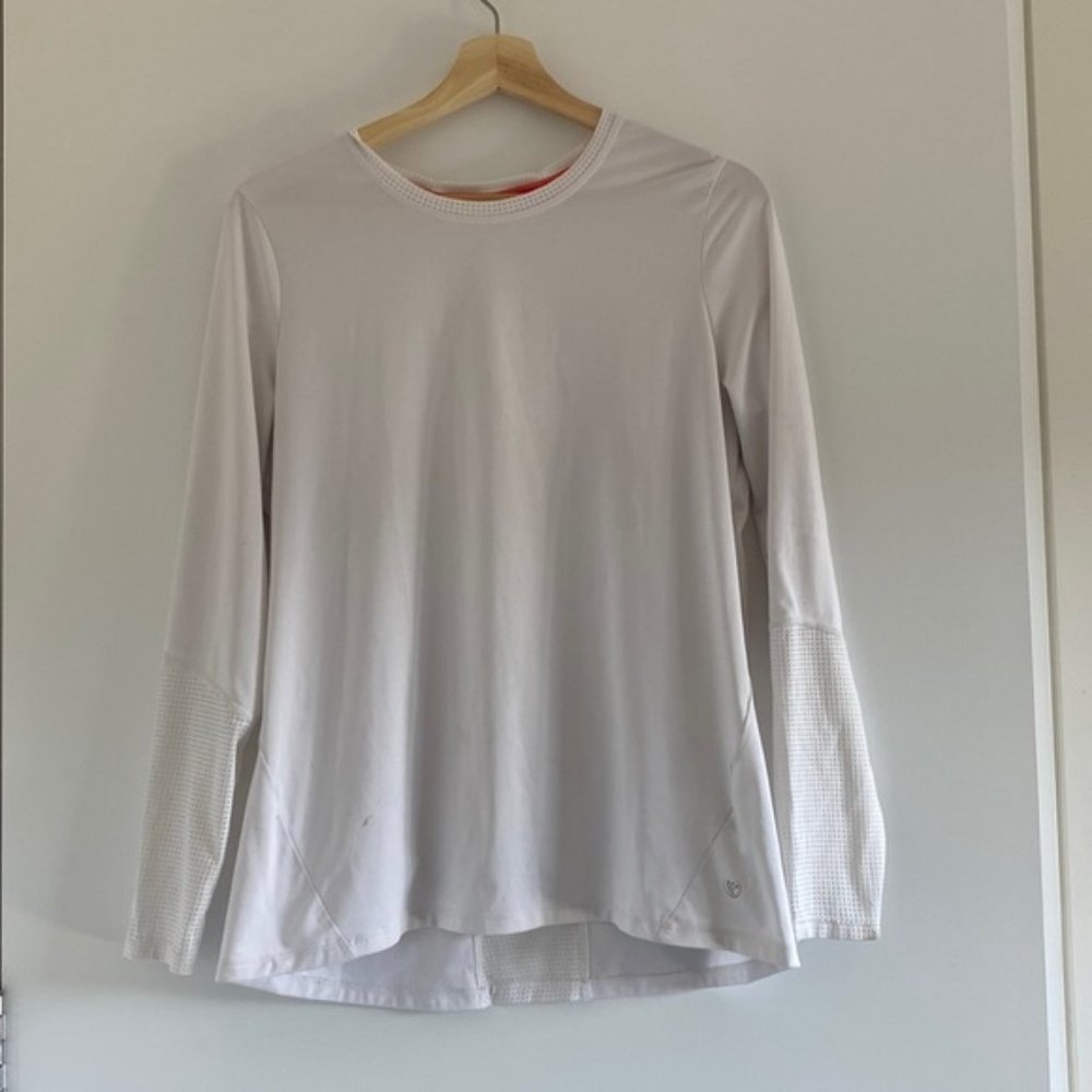 White long sleeve gym top size medium Dunnes Stores Irish Brand  gym workout